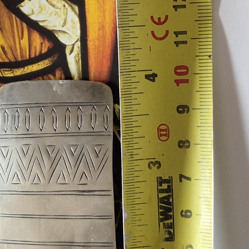 Silver Geometric Patterned Cuff Bracelet - Picture 4 of 8